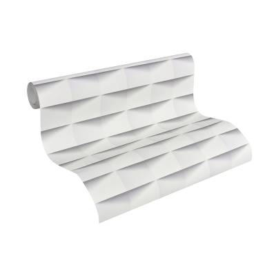Tapetenrolle 3D Muster in weiß von heineking24